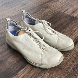 Ecco Hybrid 3 Cream Leather Golf Shoes